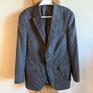 Peter Millar 100% Wool Plaid Gray Blazer Suit Jacket 42R